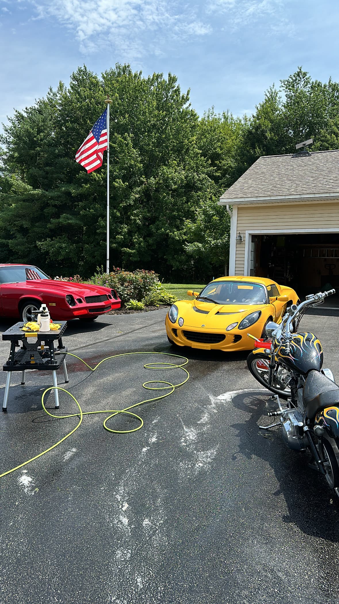 picture of a car being detailed outdoors 